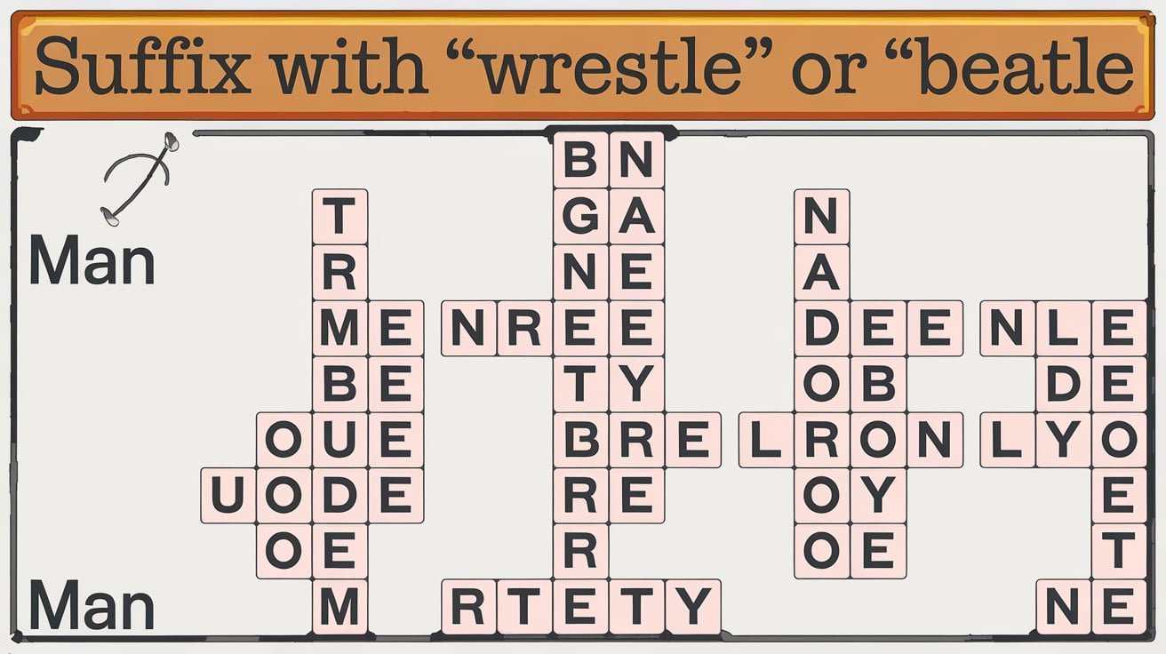 suffix with beatle or wrestle