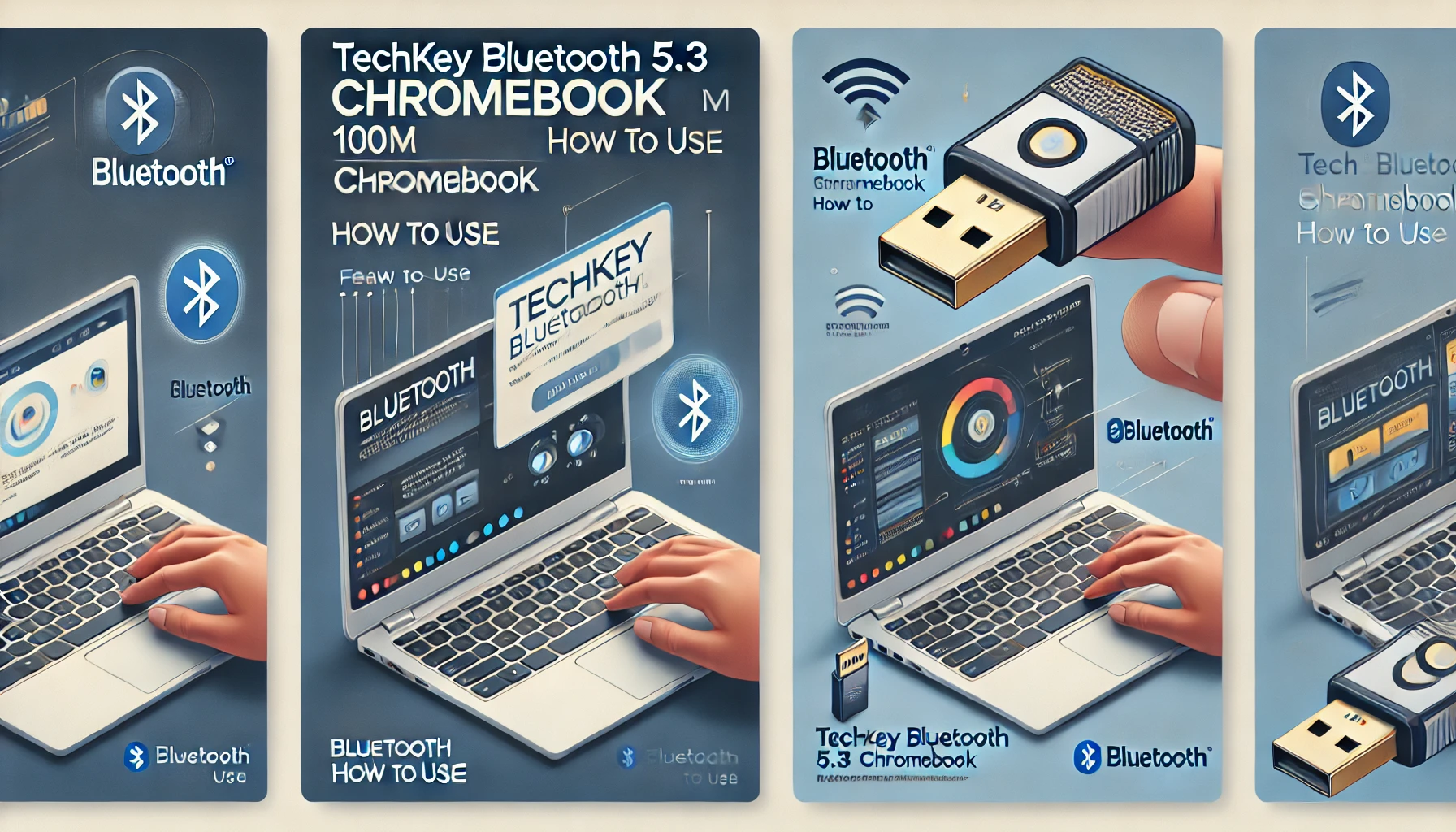 techkey bluetooth 5.3 driver 100m chromebook how to use​